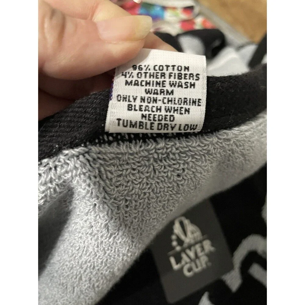 Laver Cup Bath Towel 2018 Chicago “RARE” 45x24 Black